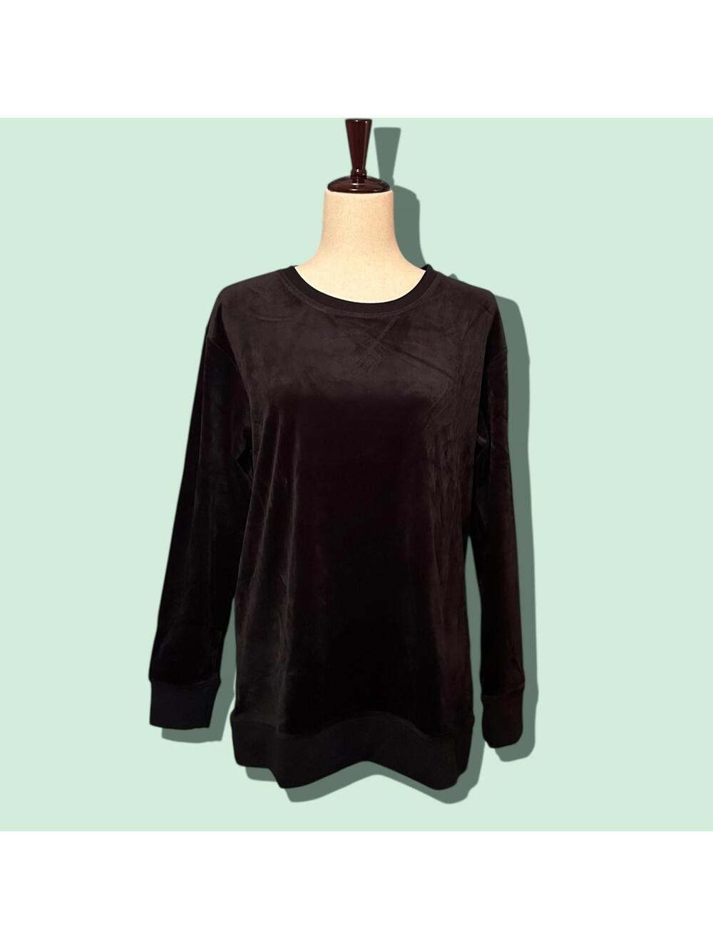 Felina Black Velour Sweatshirt & Joggers Set S NWT